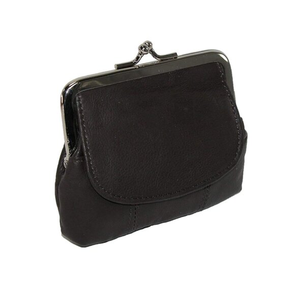 Black Genuine Leather by ROMA LEATHER Women's Change Purse 92806BK 💸 - Picture 1 of 4